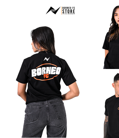 T-SHIRT BORNEO TYPOGRAPH BLACK