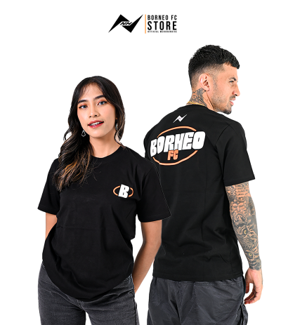 T-SHIRT BORNEO TYPOGRAPH BLACK