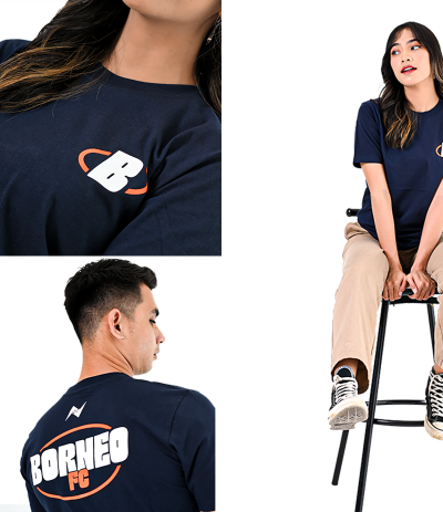 T-SHIRT BORNEO TYPOGRAPH NAVY