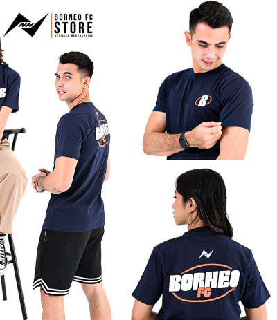 T-SHIRT BORNEO TYPOGRAPH NAVY