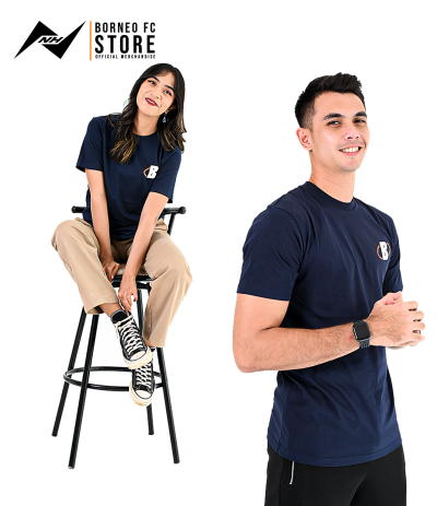 T-SHIRT BORNEO TYPOGRAPH NAVY