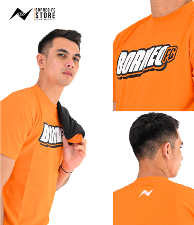 TSHIRT BORNEO TYPOGRAPH ORANGE