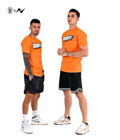 TSHIRT BORNEO TYPOGRAPH ORANGE